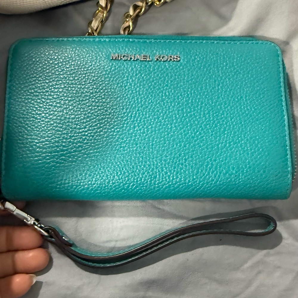 Michael Kors Aqua Blue Wristlet